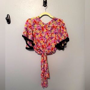 ZARA floral blouse - crop with tie